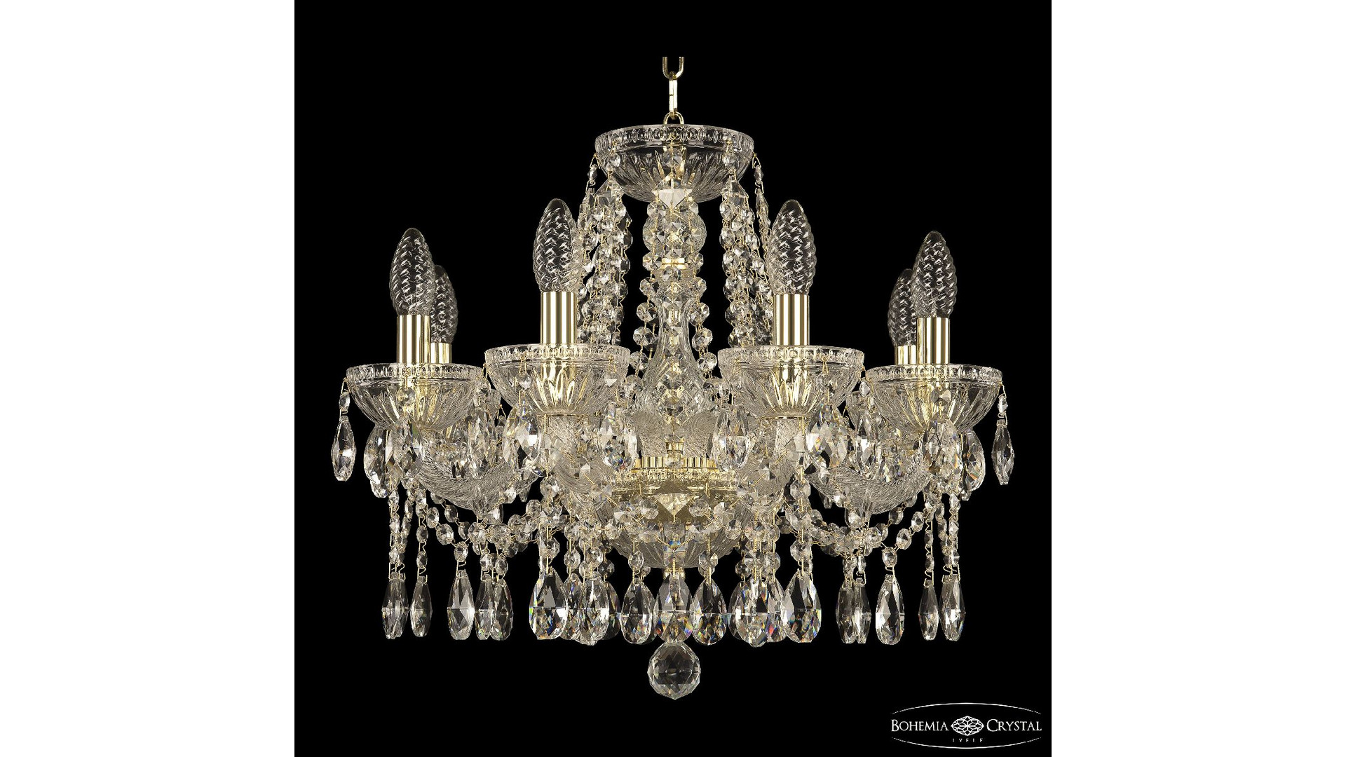 Подвесная люстра Bohemia Ivele Crystal 5413/8/165 G Clear/M-1G