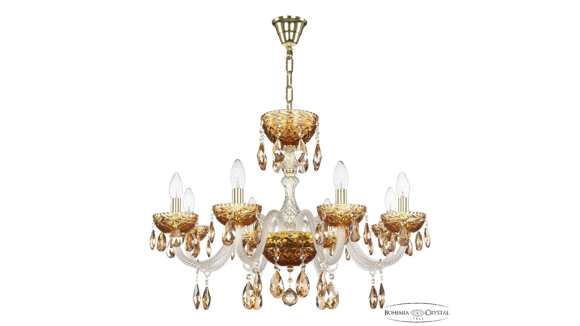 Подвесная люстра Bohemia Ivele Crystal 5417/8/240 G Amber/M-1F K721