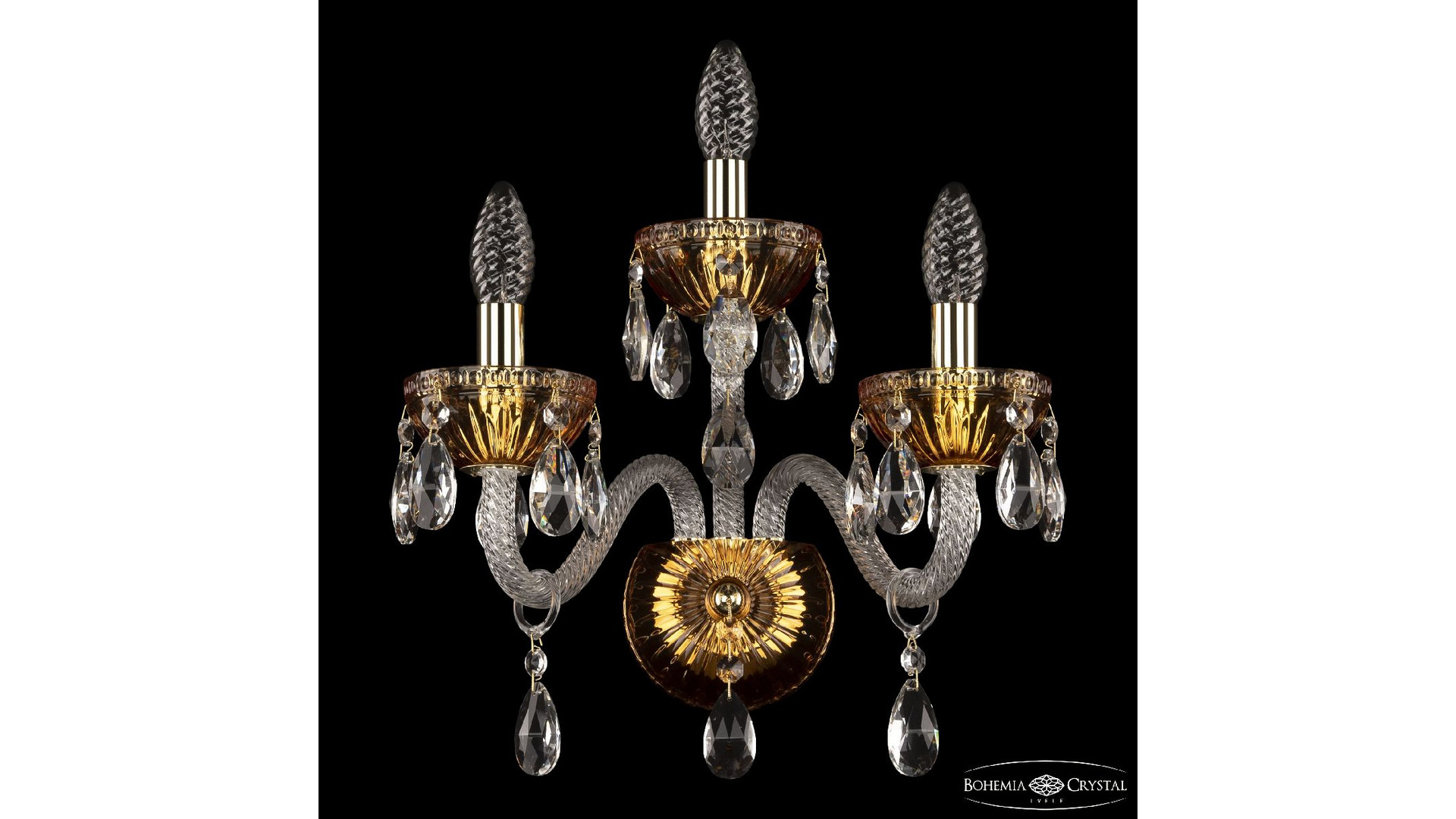 Бра Bohemia Ivele Crystal 5417B/2+1/165 G Amber/M-1G