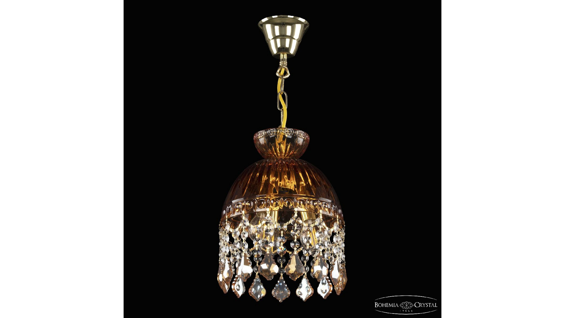 Подвесной светильник Bohemia Ivele Crystal 5478/22 G Amber/M-1G Leafs K721