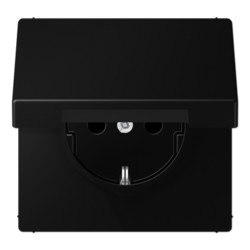Розетка Schuko с крышкой и шторками Jung LS1520BFKIKLSWM