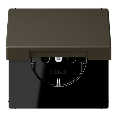 Розетка 2K+З с крышкой Jung LC1520BFKL241