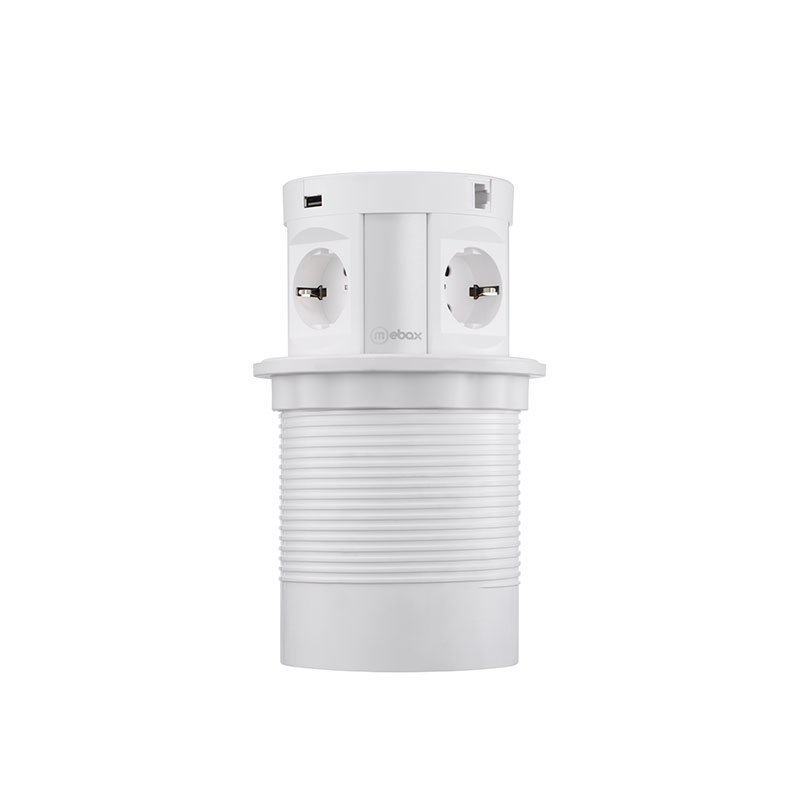 Блок розеток 107J (4 секции, 2 USB и RJ-45) Mebax 00-00001172