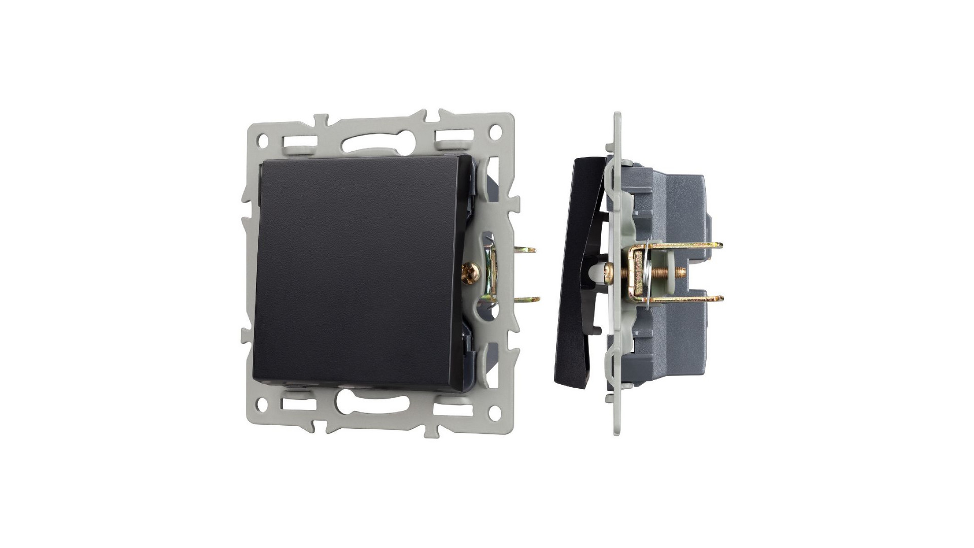 Механизм выключателя одноклавишный проходной Arlight SWT-MKP1-PL-BK (250V, 16A) 043715