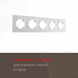 Рамка пятиместная Arte Milano 502.01-5.silver