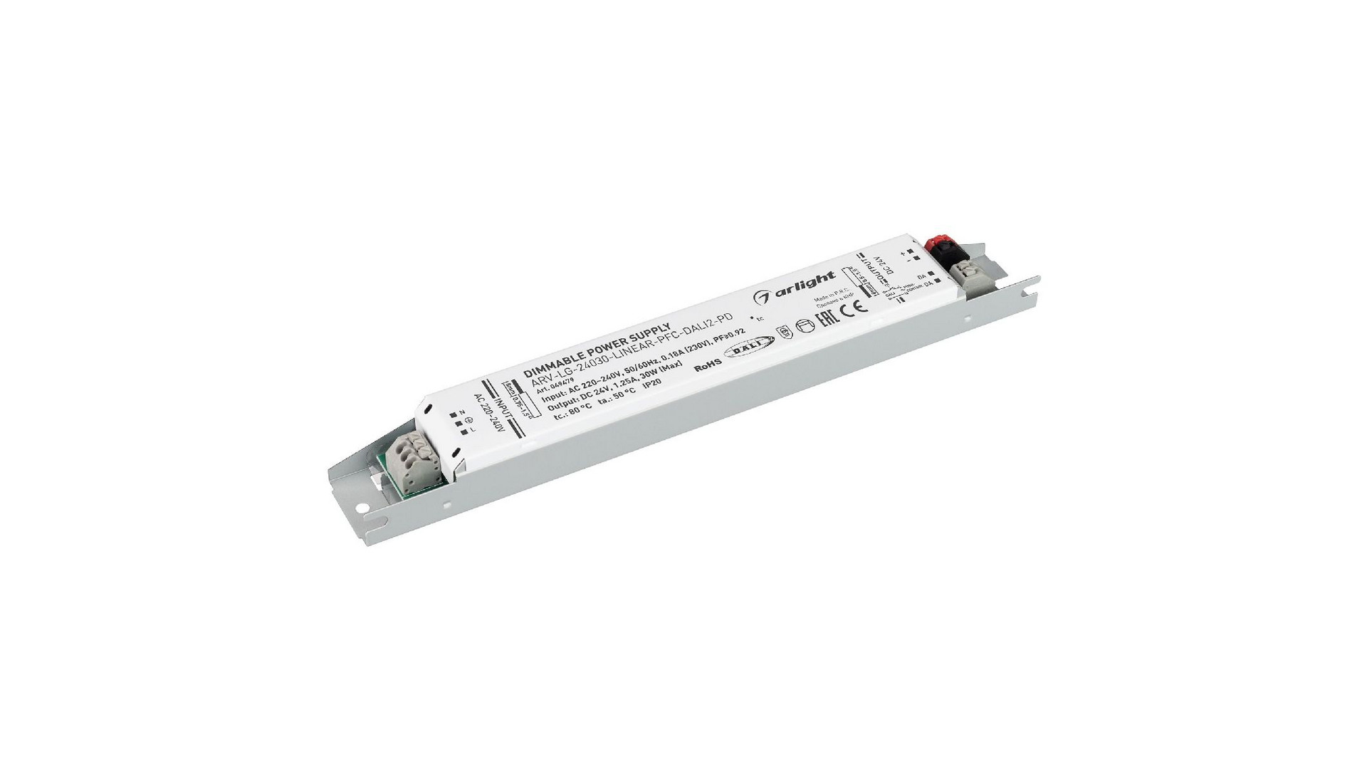 Блок питания Arlight ARV-LG-24030-LINEAR-PFC-DALI2-PD (24V, 1.25A, 30W) 049479