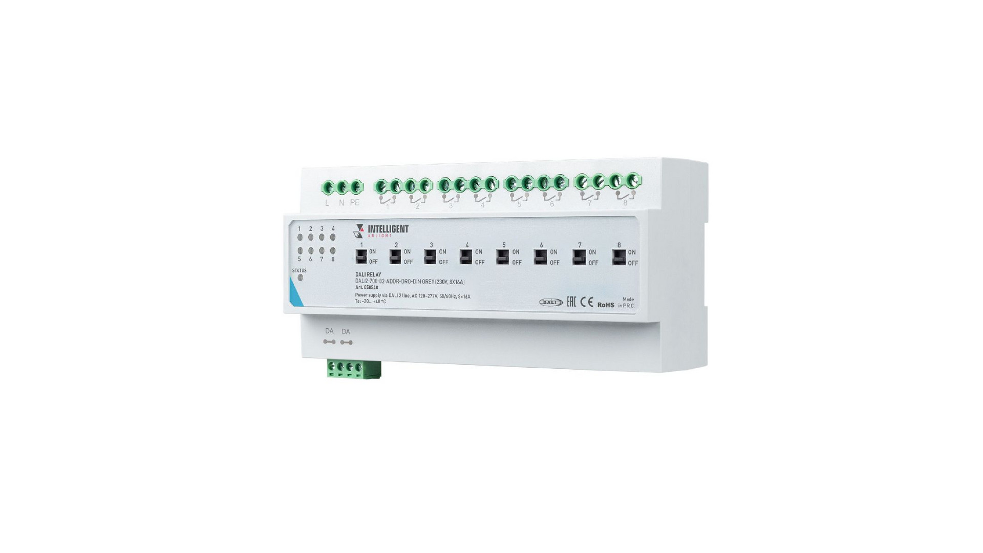 Релейный модуль Arlight DALI2-708-82-ADDR-DRO-DIN Grey (230V, 8x16A) 050548