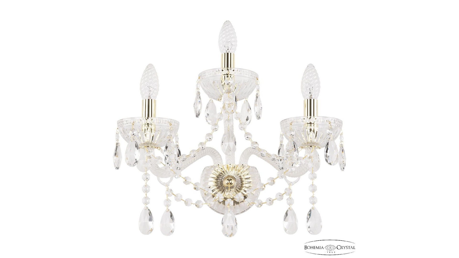Бра Bohemia Ivele Crystal 5413B/2+1/165 G Clear/M-1G