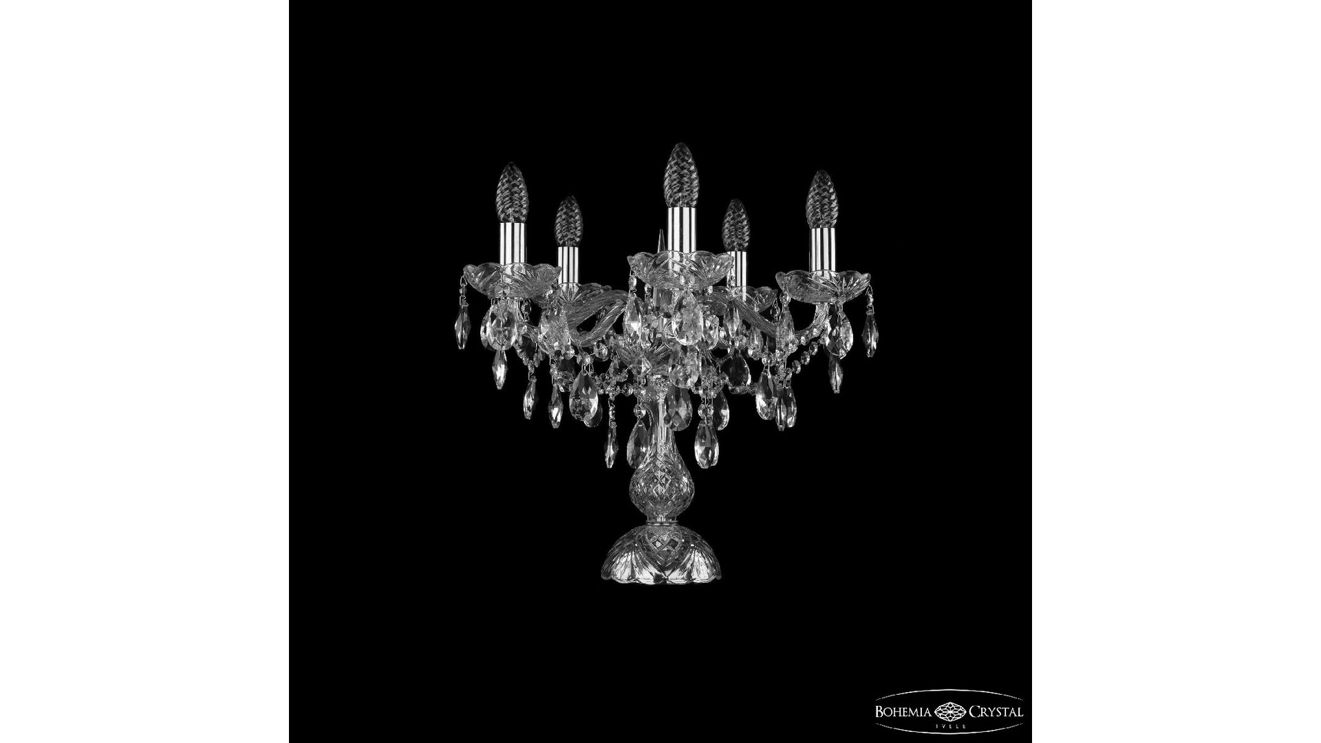 Настольная лампа Bohemia Ivele Crystal 1415L/5/141-39 Ni