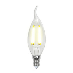Лампа светодиодная филаментная (UL-00001374) Uniel E14 6W 4000K прозрачная LED-CW35-6W/NW/E14/CL PLS02WH